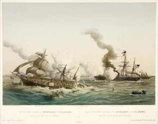 Naval Combat between the Kearsage & the Alabama, pub. 1864