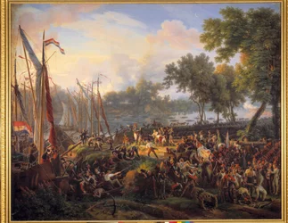 First passage of the Rhine by the French army commanded by Jourdan and Kleber, at Dusseldorf in the Duche of Berg, September 6