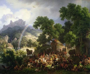 General Lejeune, captured and stripped naked by Spanish guerrilla troops, is rescued by Don Juan Padalea (“El Medico”), 1815