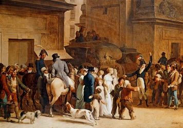 Departure of Recruits at Porte Saint Denis in Paris to Fight in the Napoleonic Wars