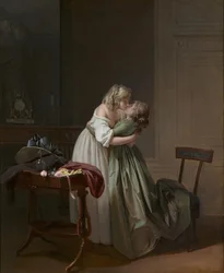 Two Young Women Kissing