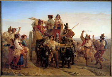 Arrival of Harvesters in the Pontine Marshes Near Rome