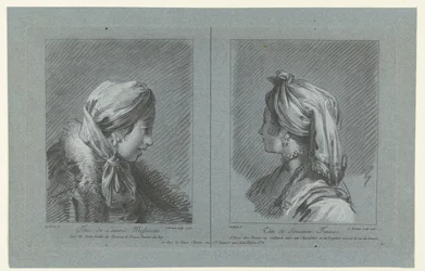 Portrait of a Moscow Milkmaid and a Finnish Maid Tête de Laitiere Moscovite (title on object) Tête de Servante Finoise (title on object)