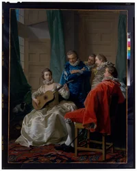 A Spanish Woman Playing the Guitar