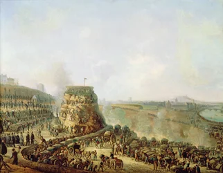 The Emperor Napoleon III and the Empress Eugenie visiting the Chaillot Hill, 1867