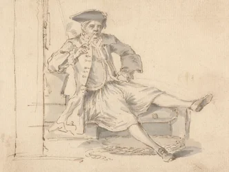Naval Officer seated Smoking