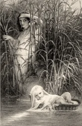 Moses discovered on the Nile