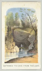 Entrance to Cave from the Lake, from the Series, Views in Central Park, New York, Part 2, 1864