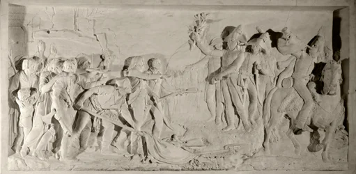 Pacification of the Vendee by General Lazare Hoche in 1796 (Low relief in marble carved by Simon Louis Boizot)