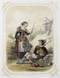 Couple in Scotland - in Album du jeune voyageur, illustrated by Louis Lassalle