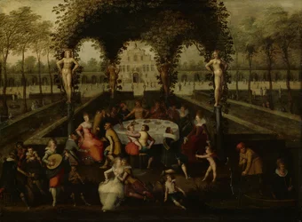 Venus, Bacchus and Ceres with Mortals in a Garden of Love