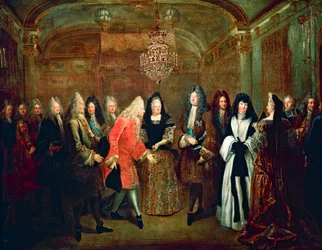 Louis XIV receiving Elector of Saxony, Frederick Augustus II at Fontainebleau on September 27