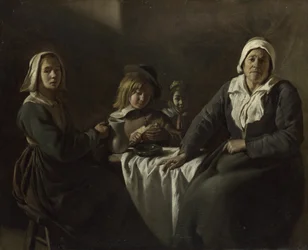 Four Figures at a Table, c. 1643