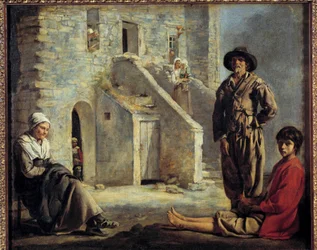 Peasants in Front of Their House