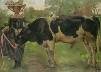 The Painter Charlotte Berend With A Bull