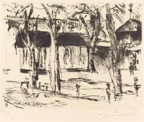 Court with Trees