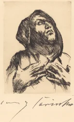 Monk Gazing Upward