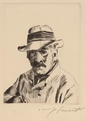 Self-Portrait in a Straw Hat, Bust Length