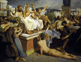 Pheidippides giving word of victory after the Battle of Marathon