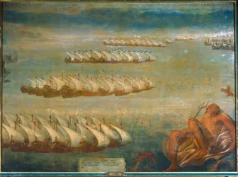 The Naval Battle of Lepanto in 1571