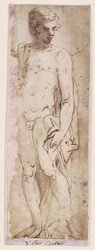 Youth with a Mantle Standing in a Niche