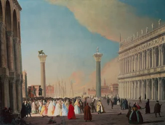 The Piazzetta, Venice, Looking South from in Front of the Facade of San Marco