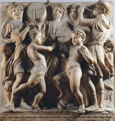 Children and cherubs dancing, singing and playing (detail)