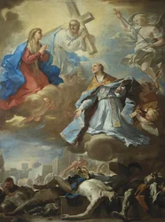 Saint Januarius Interceding to the Virgin Mary, Christ and God the Father for Victims of the Plague
