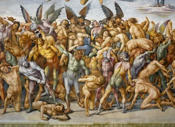Damned in hell, from the Last Judgment fresco cycle