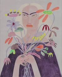 Woman Holding Unique Flowers