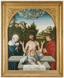 Man of Sorrows between Mary and St. John