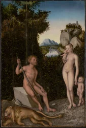 A Faun and His Family with a Slain Lion
