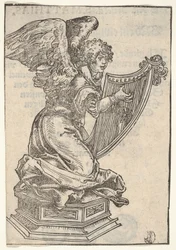 A Silver Statuette of an Angel Playing the Harp, from the Large Series of Wittenberg Relics