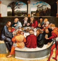 Reformation Altar, Central Panel of the Front: Martin Luther among the Apostles at the Last Supper. 1546/47