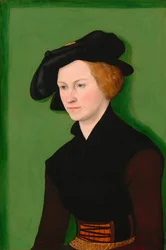 Portrait of a woman - Young woman clothed in black velvet