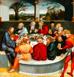 The Last Supper (with Luther amongst the Apostles). Reformation altarpiece