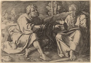 Saints Peter and Paul Seated in a Landscape