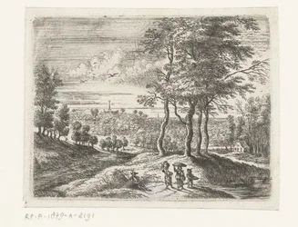 Forest Landscape with Two Women and a Boy with a Basket (Small Landscapes)