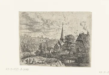 Village by a River (series: Small Landscapes)