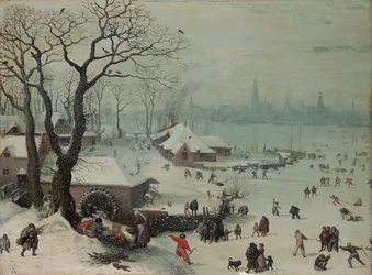 Winter Landscape with Snowfall near Antwerp