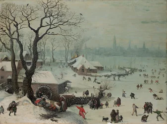 Winter Landscape with Snowfall near Antwerp