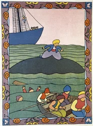 The island-whale of Sinbad the sailor in 