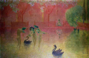 Nymphs Bathing in an Oriental Landscape