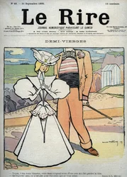 Half Virgins - drawing by Lucien Marie Francois Metivet (1863-1930) for the Laughing of September 21