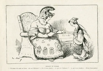 Illustration in Le Rire, 01/11/13 - Europe and Serbia - War of 14-18