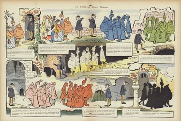 Visit to the old chateau. Illustration for Le Rire