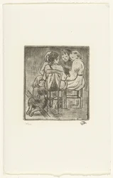 Group of Five Sitting Girls