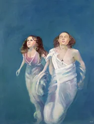 A Boy and Girl Floating