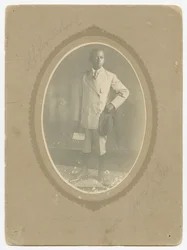 Photograph of Amos Harper off to school, ca. 1910