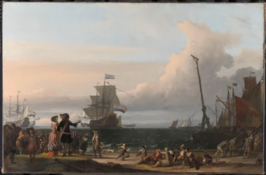Dutch Ships in the Roads of Texel; in the Middle the 
